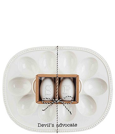 Image of Mud Pie Circa Devil Egg Tray & Salt/Pepper Set