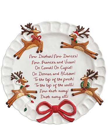 Image of Mud Pie Circa Whimsy Collection Reindeer Plate