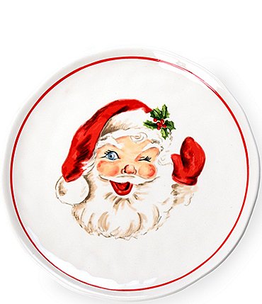 Image of Mud Pie Classic Christmas Collection Vintage Santa Salad Plate