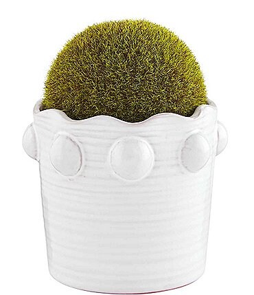 Image of Mud Pie Classic Home Collection Beaded Faux Moss Topiary Ball Pot