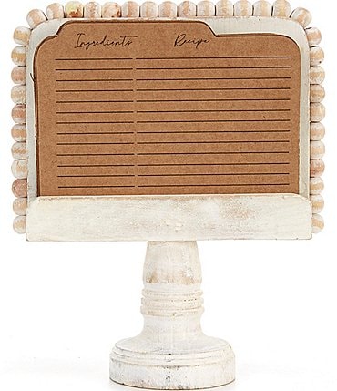 Image of Mud Pie Classic Home Collection Beaded Recipe Card Stand Holder Set