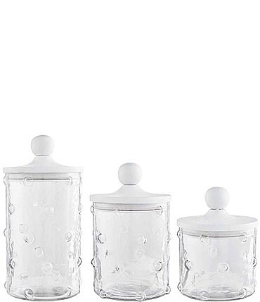 Image of Mud Pie Classic Home Collection Hobnail Glass Canisters, Set of 3