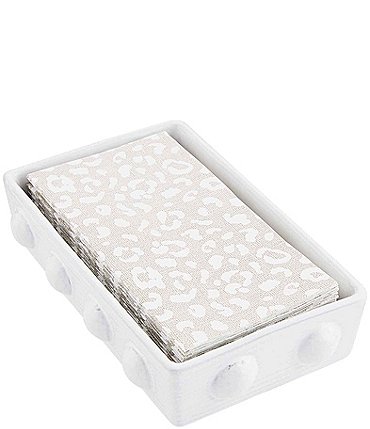 Image of Mud Pie Classic Home Collection Leopard Print Guest Hand Towel Caddy Set