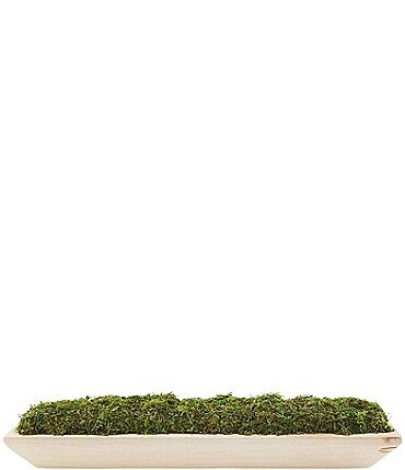 Image of Mud Pie Classic Home Collection Preserved Moss Wooden Tray