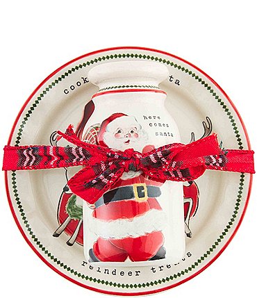 Image of Mud Pie Cookies For Santa Vintage Santa Milk & Cookies Set