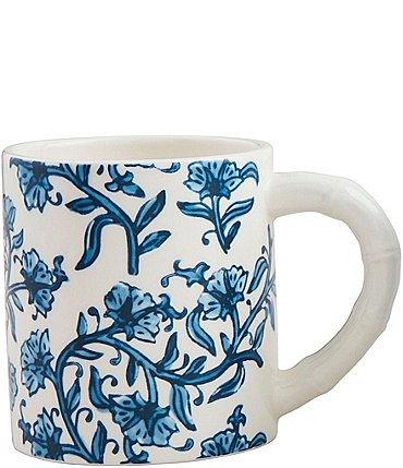 Image of Mud Pie Cornflower Block Print Mug