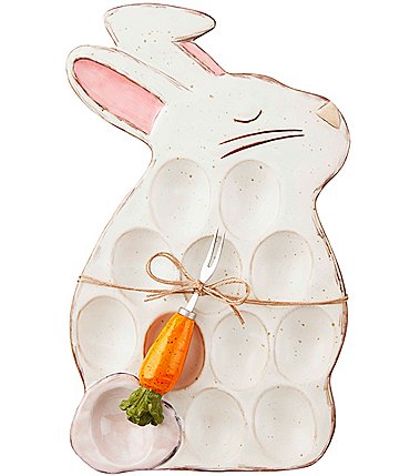 Image of Mud Pie Easter Bunny Deviled Egg Tray Set