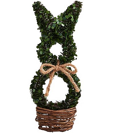 Image of Mud Pie Easter Collection Boxwood Wreath Bunny Sitter