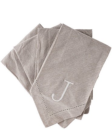Image of Mud Pie Embroidered Initial Napkin Sets