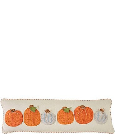 Image of Mud Pie Fall Festive Collection Pumpkin Tufted Long Pillow