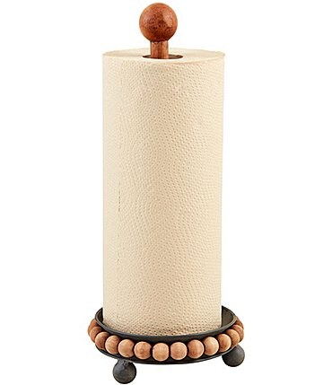 Image of Mud Pie Farmhouse Beaded Tin Paper Towel Holder