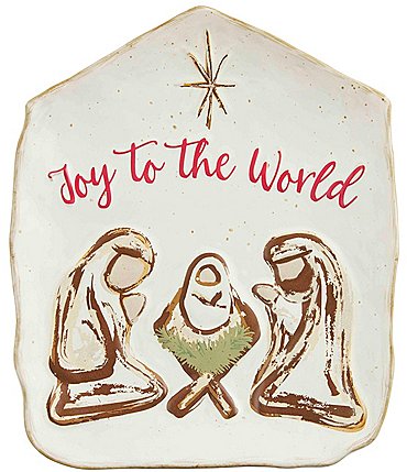 Image of Mud Pie Farmhouse Christmas Collection Nativity Platter