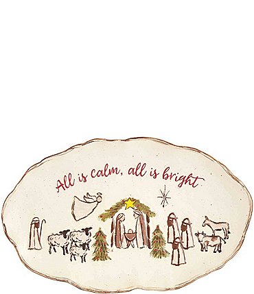 Image of Mud Pie Farmhouse Christmas Nativity Scene Platter