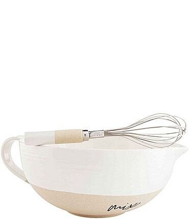 Image of Mud Pie Farmhouse Collection Mixing Bowl and Whisk 2-Piece Set