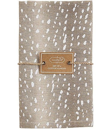 Image of Mud Pie Fawn Print Napkins, Set of 4