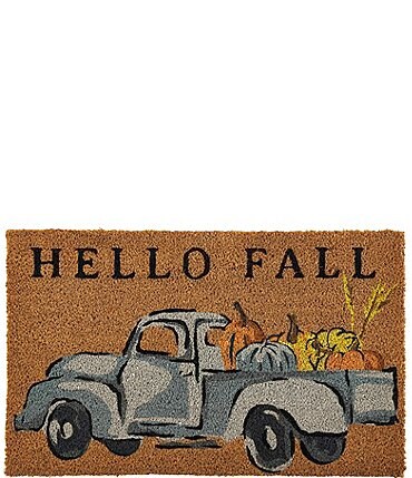 Image of Mud Pie Festive Fall Collection Hello Fall Coir Door Mat