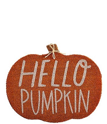 Image of Mud Pie Festive Fall Collection Hello Pumpkin Door Mat
