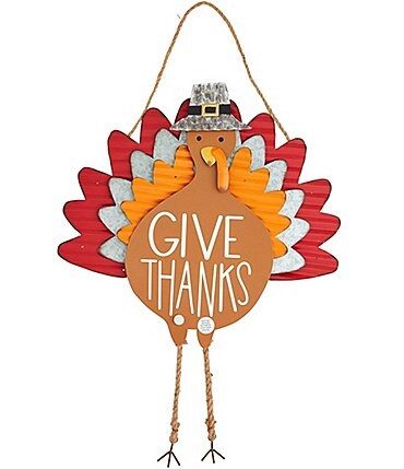Image of Mud Pie Festive Fall Collection Turkey Motion Activated Sound Door Hanger