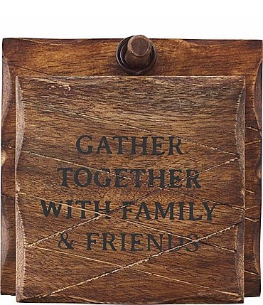 Image of Mud Pie Gather Together Wood Coaster Set