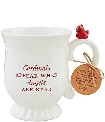 Image of Mud Pie Good Tidings Collection Cardinal Sentiment Mug