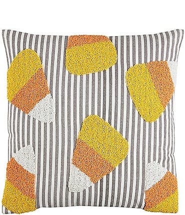 Image of Mud Pie Halloween Collection Candy Corn Beaded Pillow