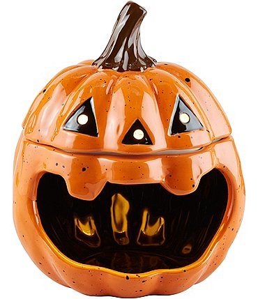 Image of Mud Pie Halloween Pumpkin Open Candy Container