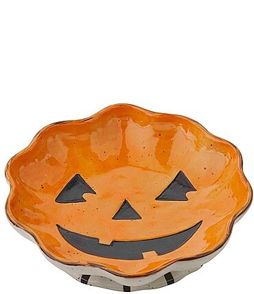 Image of Mud Pie Halloween Stoneware Pumpkin Candy Bowl