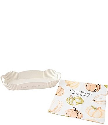 Image of Mud Pie Harvest Pumpkin Bread Bowl with Towel Set