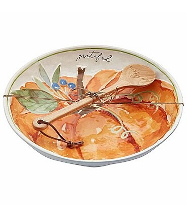 Image of Mud Pie Festive Fall Collection Pumpkin Serving Bowl Set