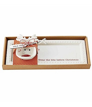 Image of Mud Pie Holiday Circa Tray & Reindeer Bowl Set