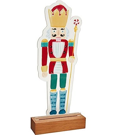 Image of Mud Pie Holiday Collection Large LED Lighted Acrylic Nutcracker