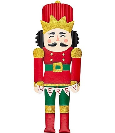 Image of Mud Pie Holiday Collection Nutcracker Metal Door Hanger