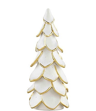 Image of Mud Pie Holiday Collection Speckled Gold Ceramic Tabletop Decorative Tree