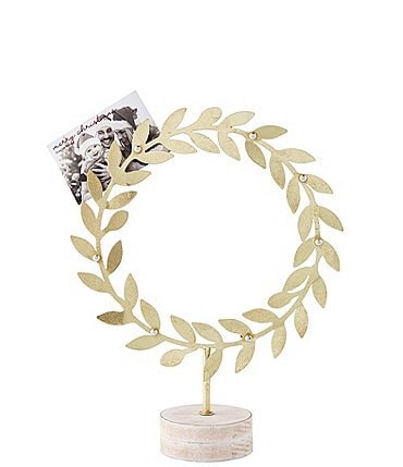 Image of Mud Pie Holiday Gold Wreath Stand Card Holder