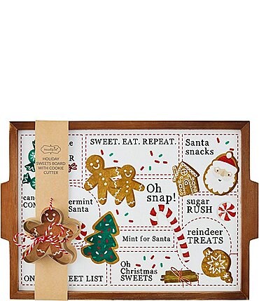 Image of Mud Pie Holiday Wood Sweets Board Set