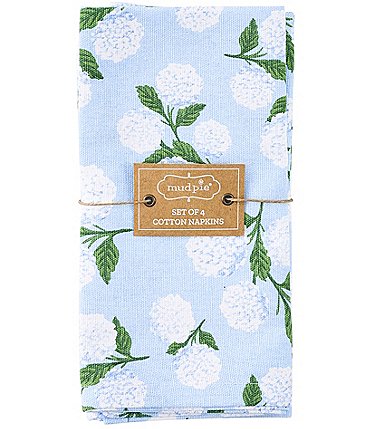 Image of Mud Pie Hydrangea Dinner Napkins, Set of 4
