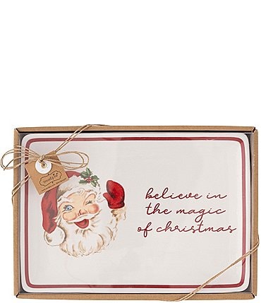 Image of Mud Pie "Magic of Christmas" Vintage Santa Sentiment Plate