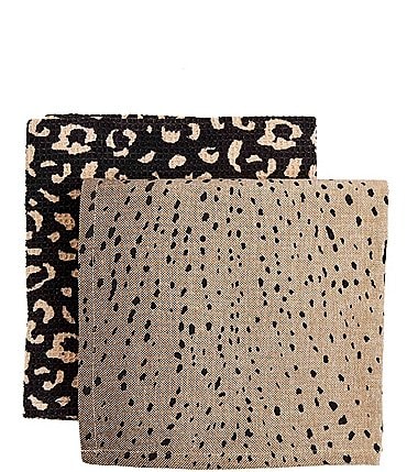Image of Mud Pie Mercantile Fawn Animal Print Towel Set
