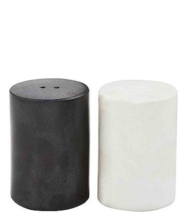 Image of Mud Pie Mercantile Marble Black and White Salt & Pepper Shakers Set