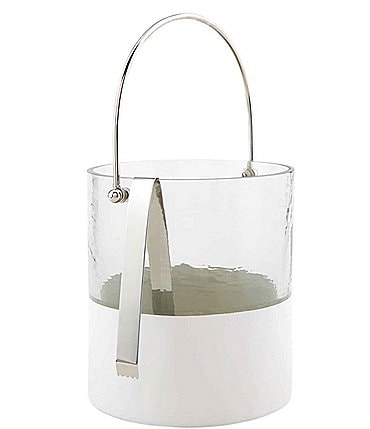 Image of Mud Pie Mercantile Two-Tone Glass White Ice Bucket Set