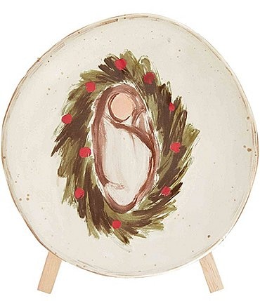 Image of Mud Pie Nativity Baby Jesus Plate Stand and Set