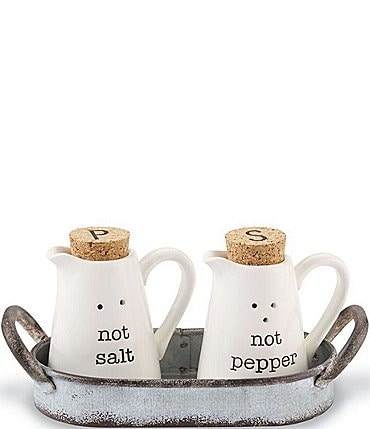 Image of Mud Pie Not Salt & Pepper Caddy Set