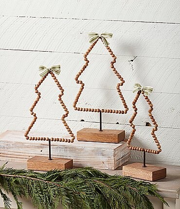 Image of Mud Pie Pine Hill Holiday Collection Beaded Tree Sitter