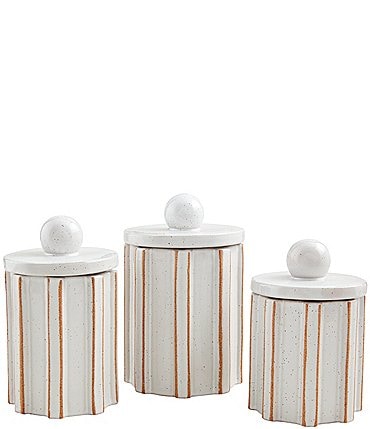 Image of Mud Pie Sienna Grooved Canisters, Set of 3