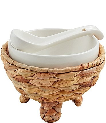 Image of Mud Pie Sienna Hyacinth Ceramic Salsa Tidbit Set