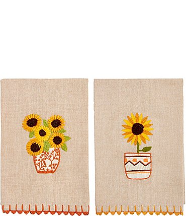 Image of Mud Pie Sienna Sunflower Assorted Towels, Set of 2