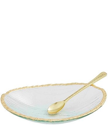 Image of Mud Pie Silver Bell Gold Edge Dip Bowl Set