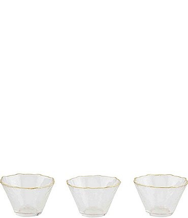 Image of Mud Pie Silver Bell Gold Edge Tidbit Ramekin Set