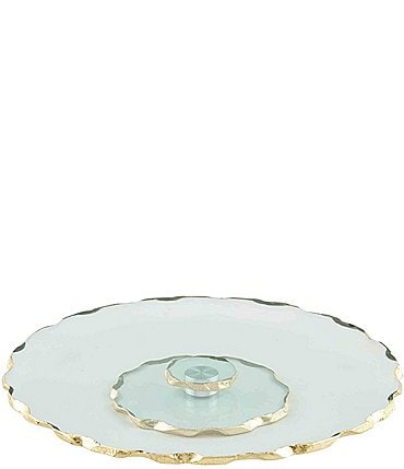 Image of Mud Pie Silver Bells Gold Edge Lazy Susan