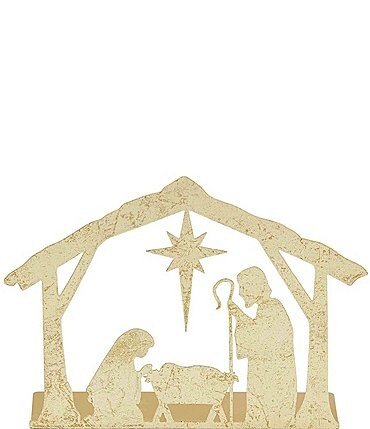 Image of Mud Pie Silver Bells Gold Nativity Display
